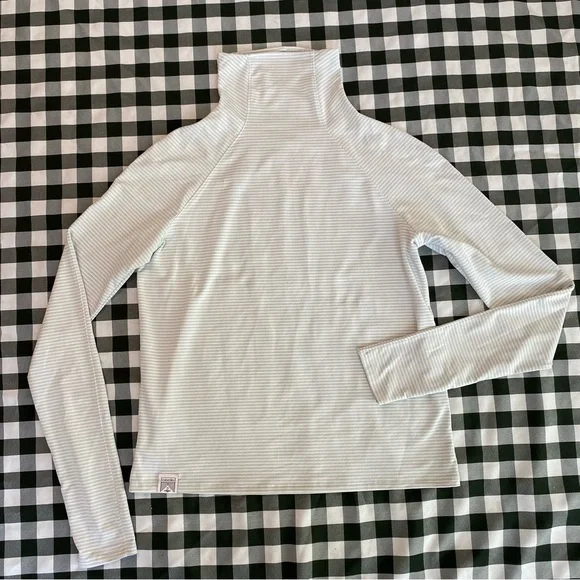 oiselle Tops Oiselle Big Stripe Mock Neck Pullover Turtleneck